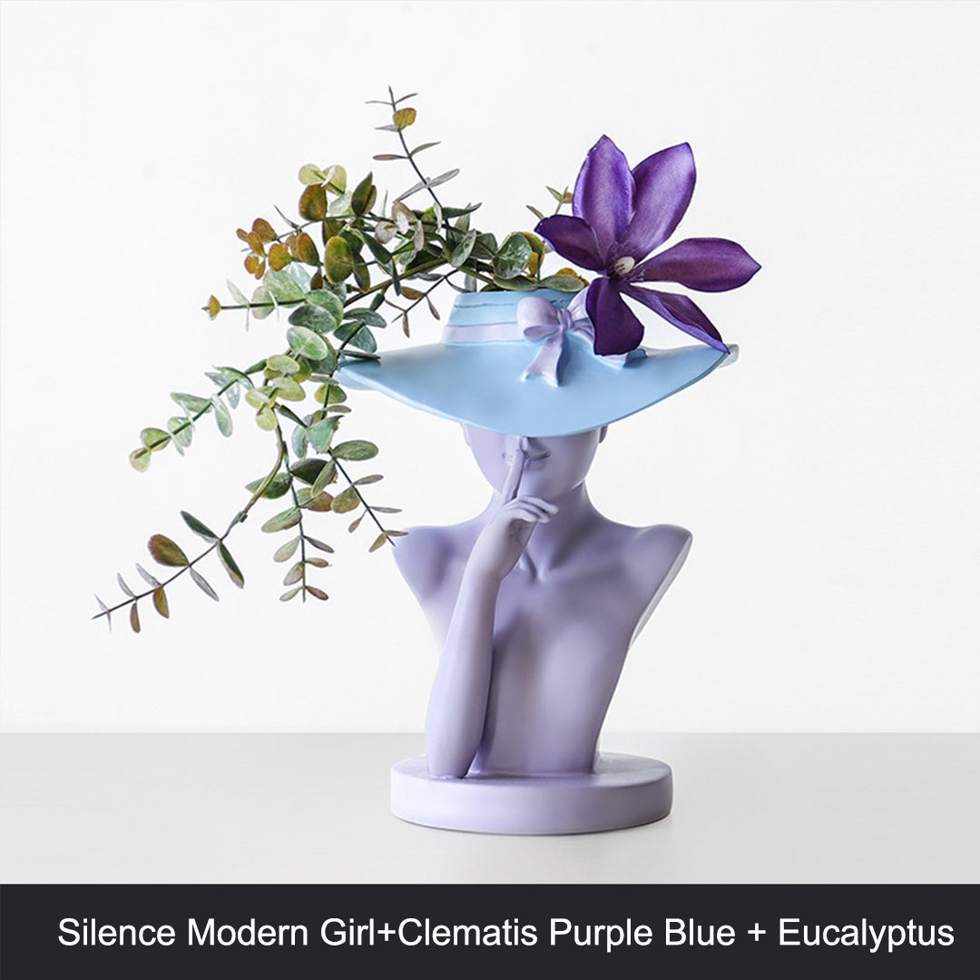 Naotstore - Modern Girl Statue Flower Vase
