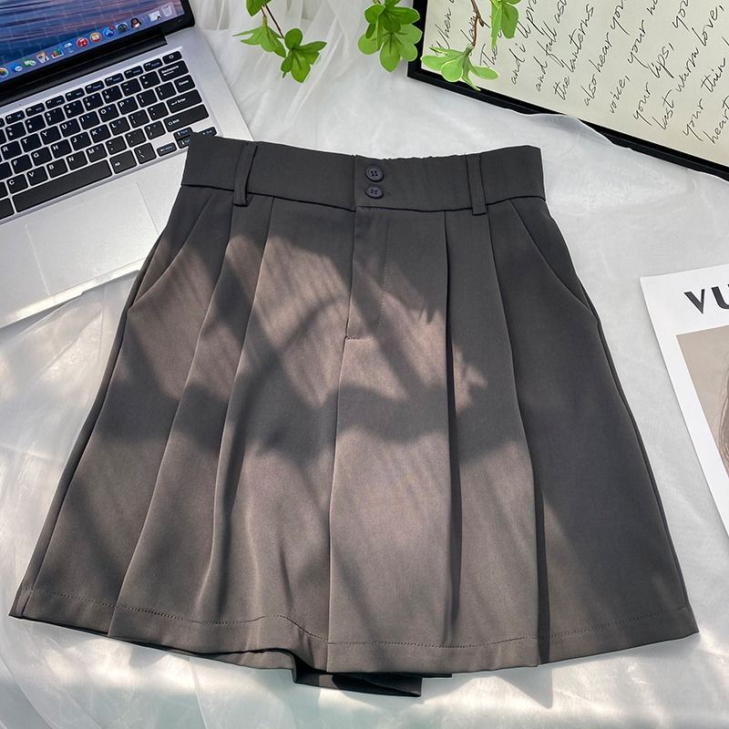 Naotstore - High waist ice silk suit shorts