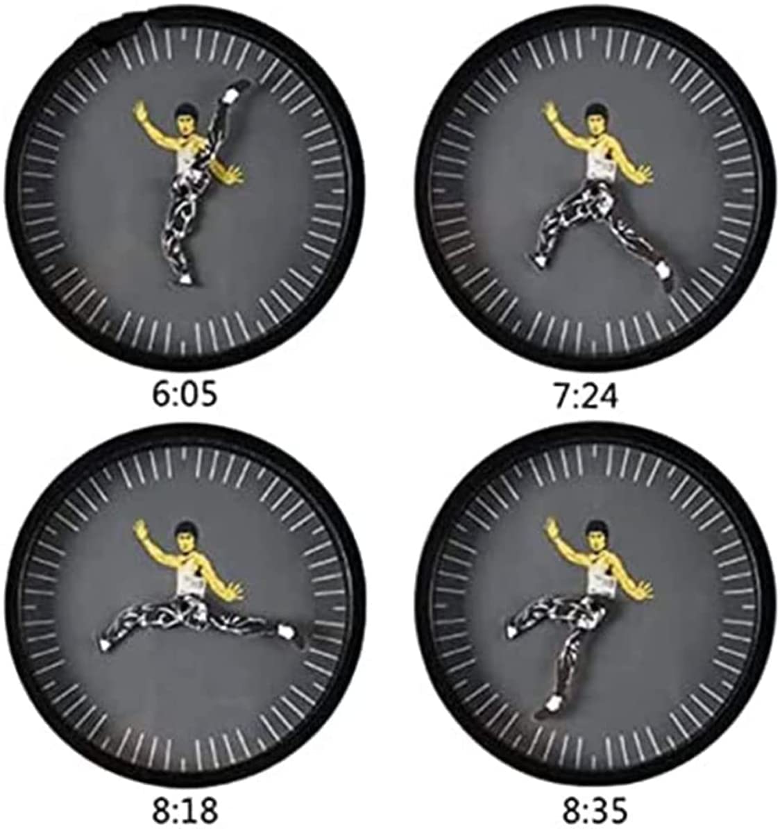 Naotstore - Kung Fu Wall Clock Bruce Lee Home Decoration Personality Creative Round Clock