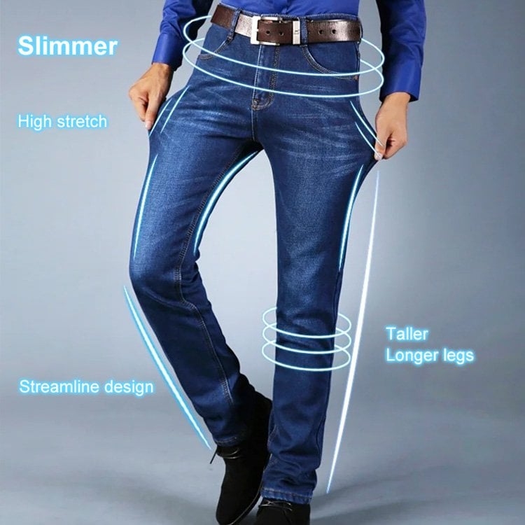 Naotstore - Male Loose Stretchy Denim Straight Pants