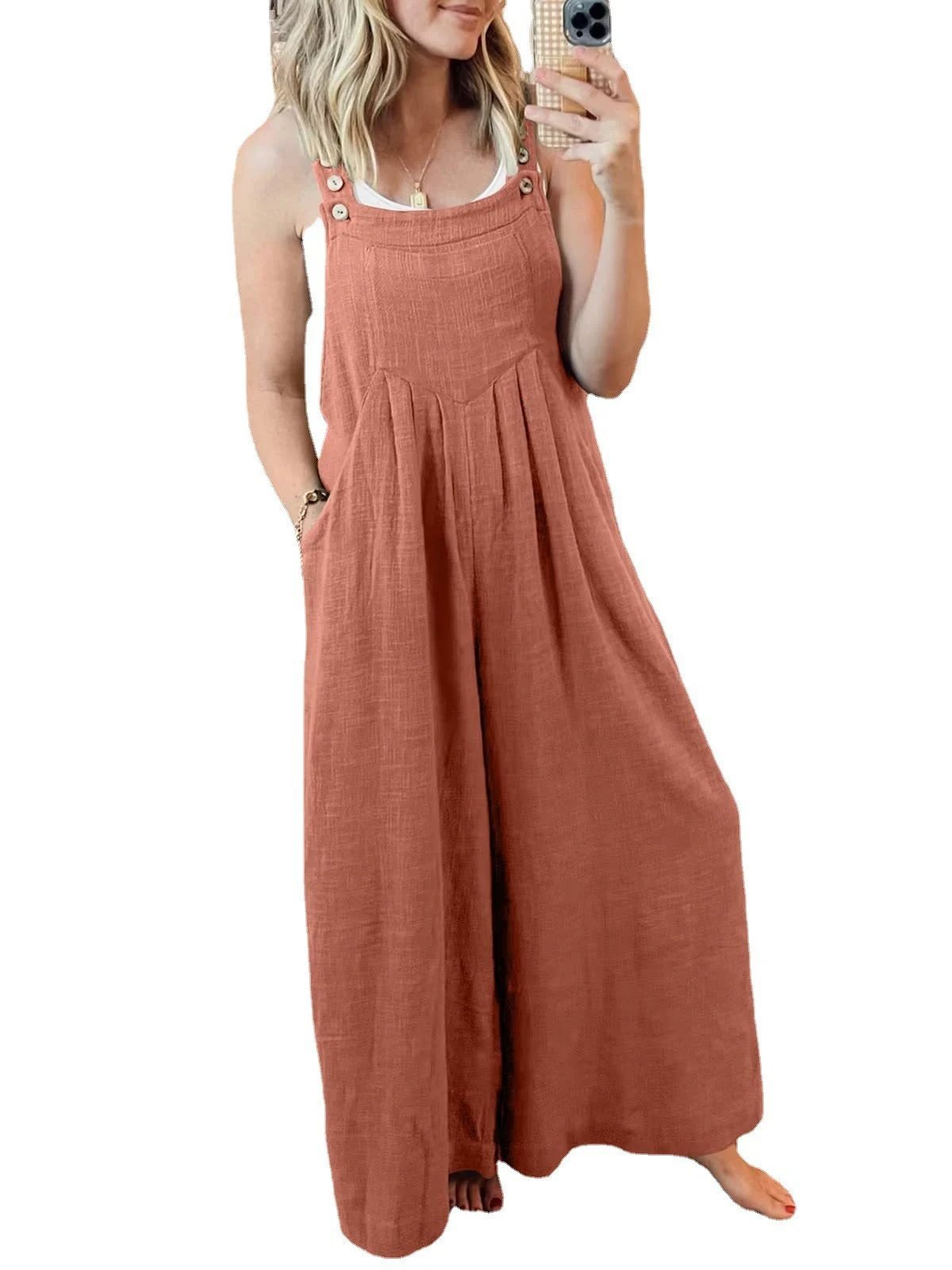 Naotstore - SALE PLUS SIZE WIDE LEG OVERALLS JUMPSUIT