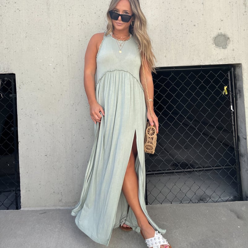 ✨This week's special price is $16.99💗Slit Casual Simple Loose Maxi Long Dress