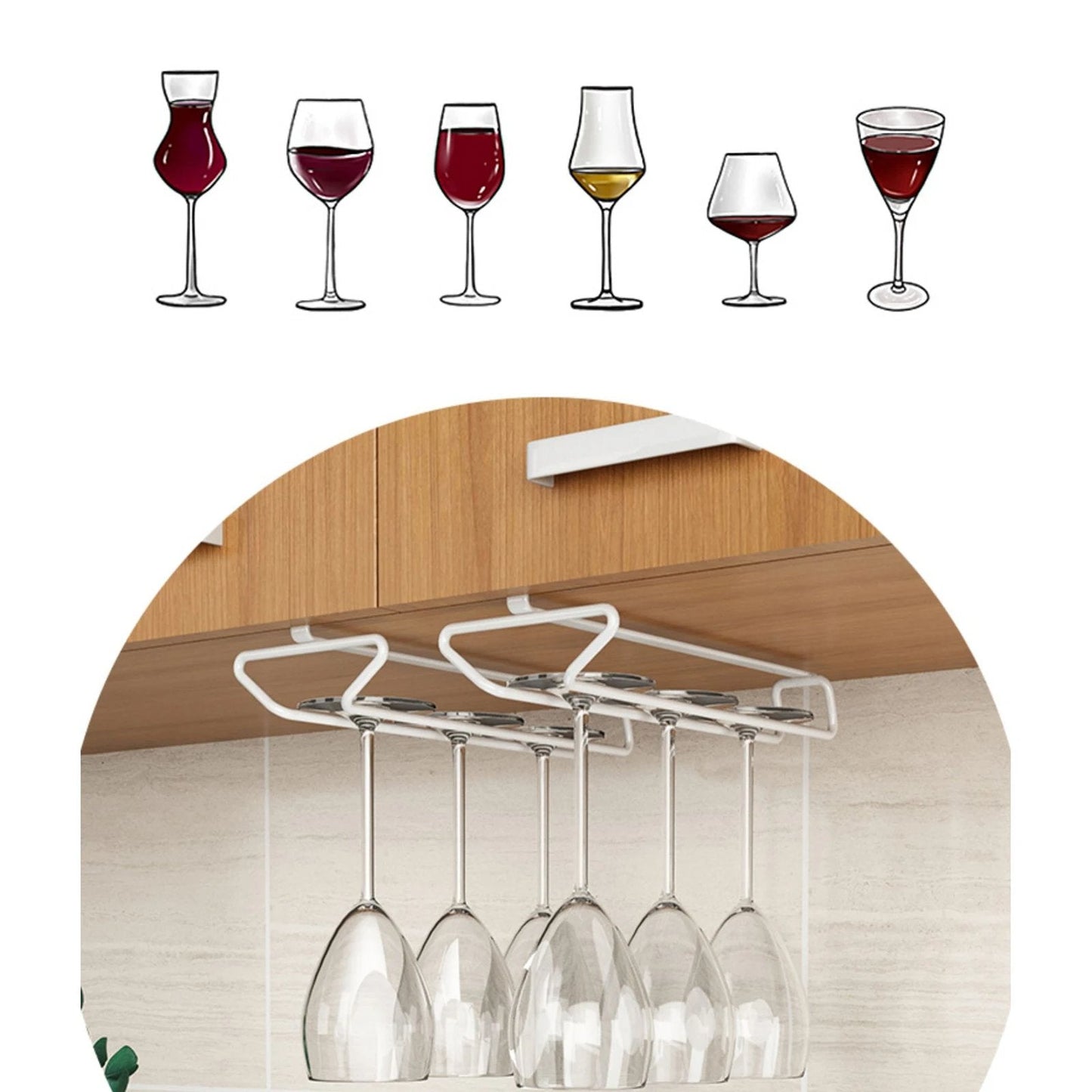 Naotstore - Under Cabinet Wine Glass Holder