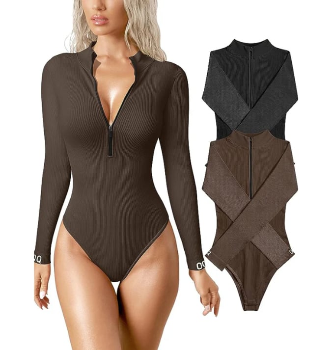 Naotstore - Zip-Up Bodysuit-Buy more save more