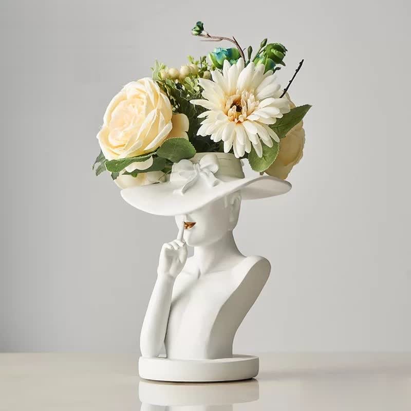 Naotstore - Modern Girl Statue Flower Vase