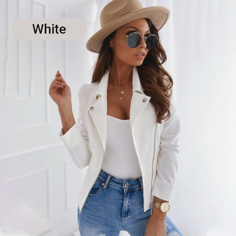 Naotstore - Women's Faux Suede Biker Jacket