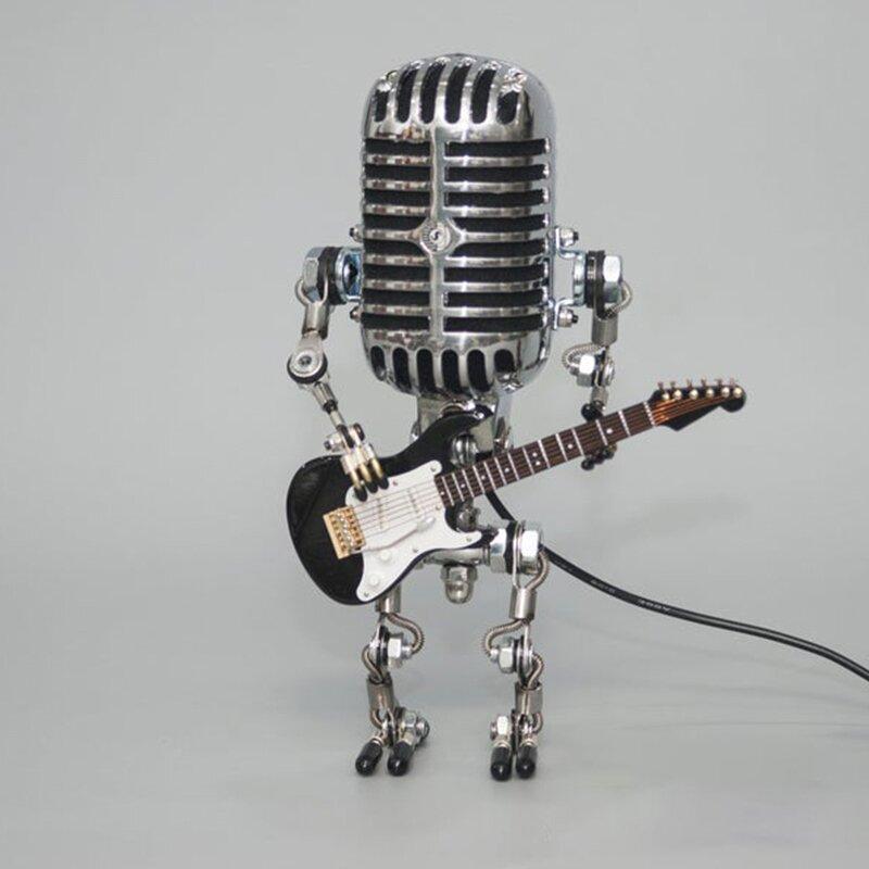 Naotstore - Vintage Metal Microphone Guitar Robot Desk Lamp