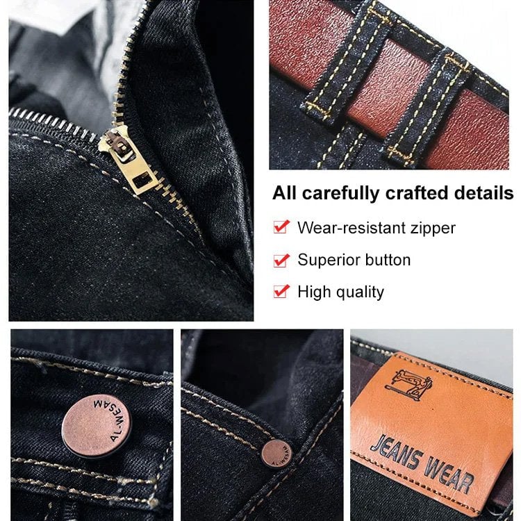 Naotstore - Male Loose Stretchy Denim Straight Pants