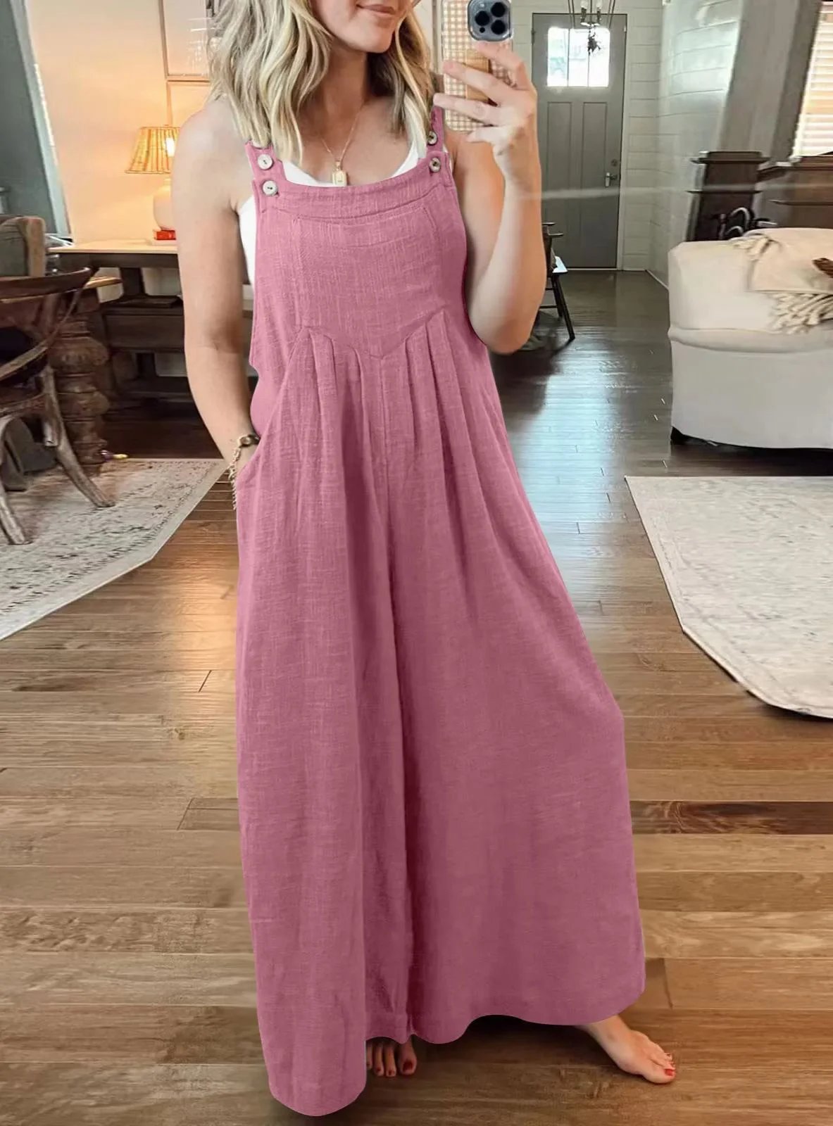 Naotstore - SALE PLUS SIZE WIDE LEG OVERALLS JUMPSUIT