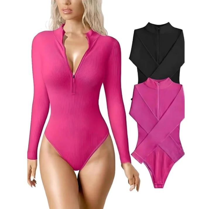 Naotstore - Zip-Up Bodysuit-Buy more save more