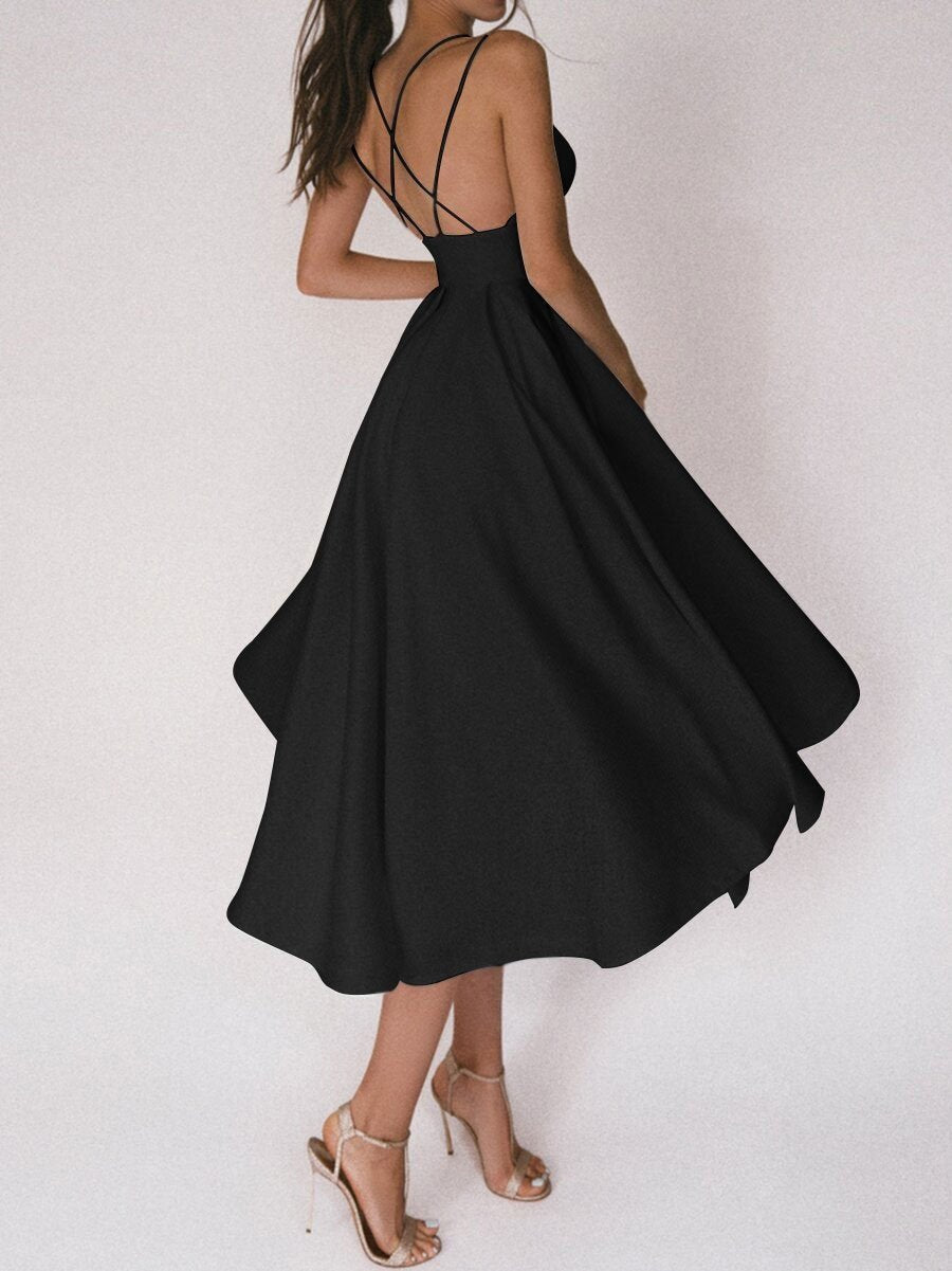 Naotstore - Elegant strappy V-neck dress