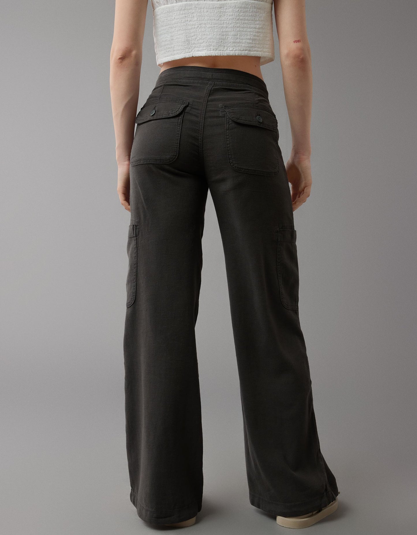 Naotstore - Linen-Blend Wide-Leg Cargo Pant