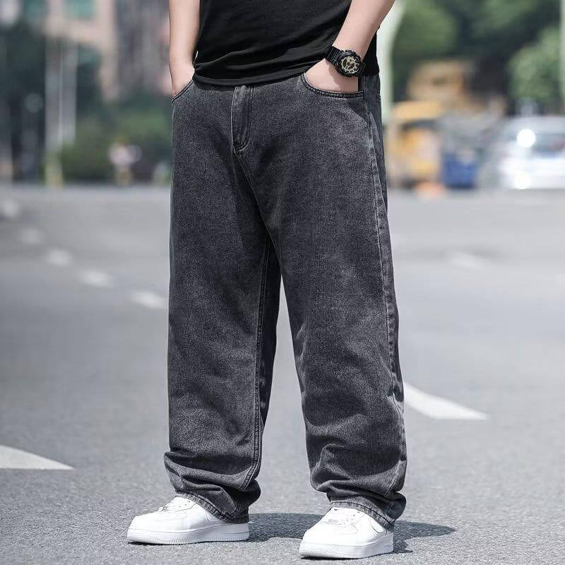 Naotstore - Loose Fitting Straight Leg Jeans For Man