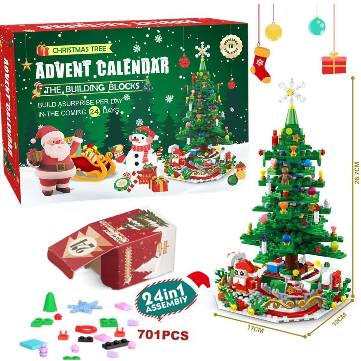 Naotstore - Advent Calendar 2024 Christmas Tree Building Blocks