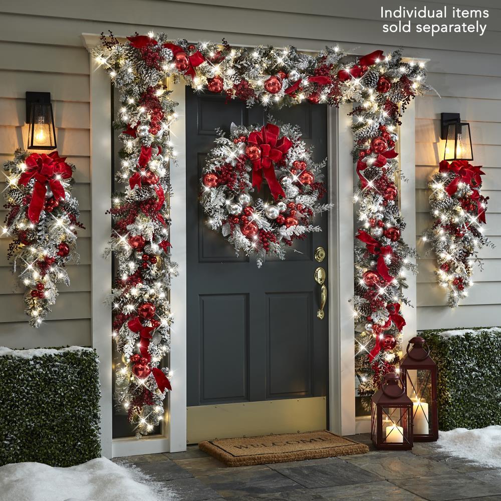 Naotstore - The Cordless Prelit Red And White Holiday Trim