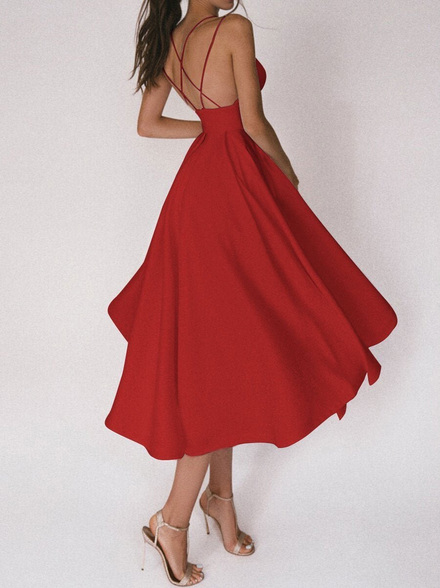 Naotstore - Elegant strappy V-neck dress