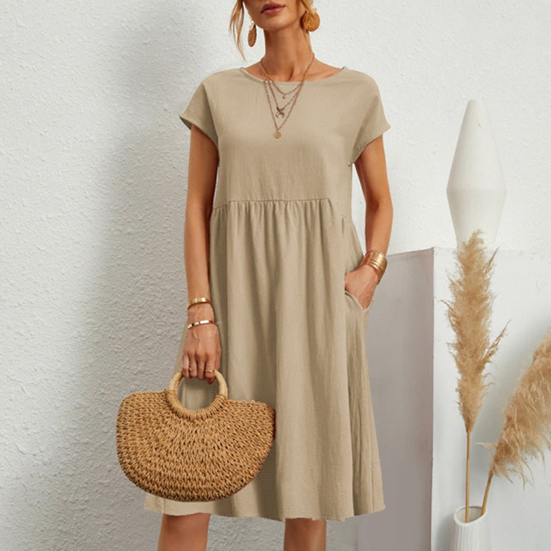 🔥Last day! 💥Special sale - Women's Cotton Round Neck Dress - naotstore