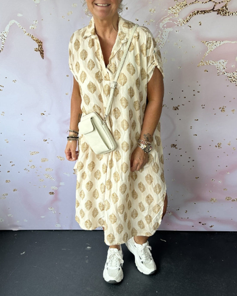 🎉🔥LAST DAY 51% OFF🔥Loose lapel printed shirt dress