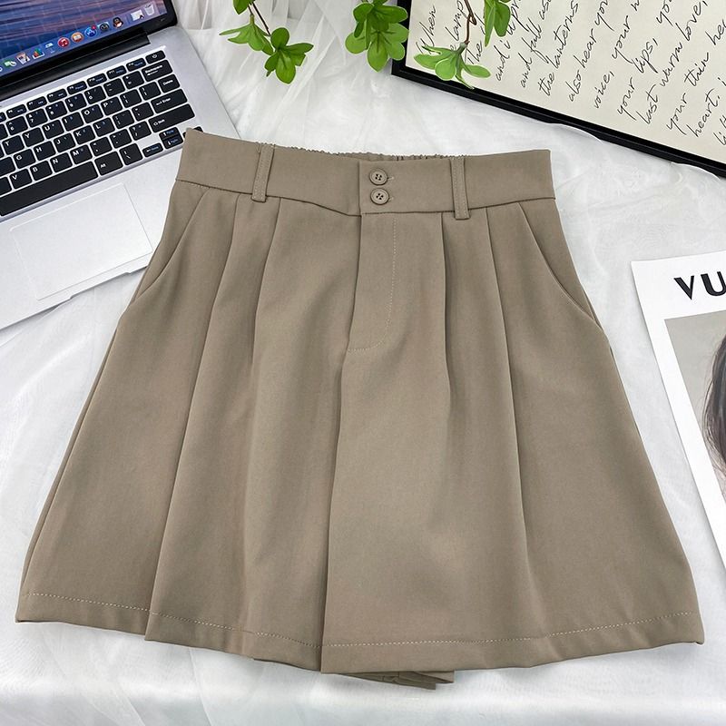 Naotstore - High waist ice silk suit shorts