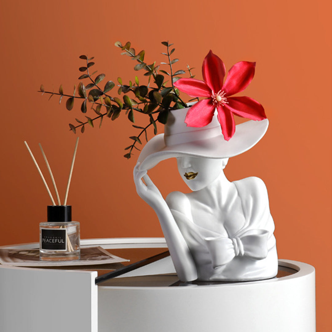 Naotstore - Modern Girl Statue Flower Vase