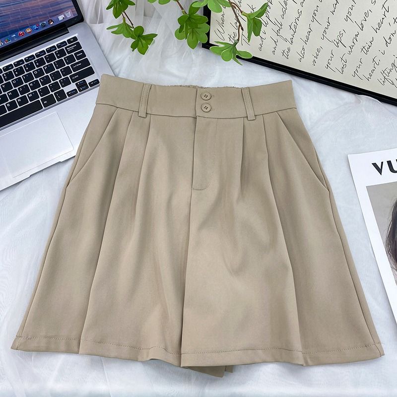 Naotstore - High waist ice silk suit shorts