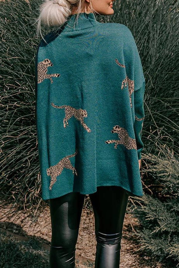 Naotstore - Casual retro tiger and leopard print long-sleeved top