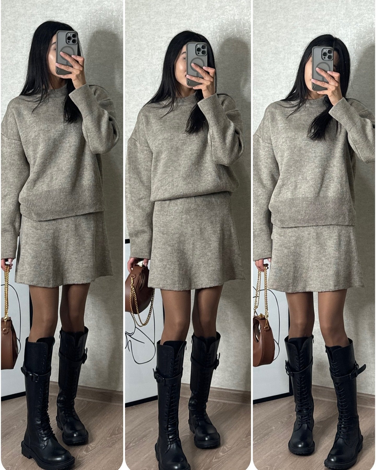 Naotstore - Knitted skirt suit