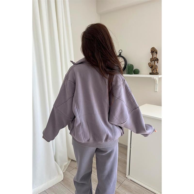Naotstore - Triple Threaded High-Neck Casual Sportswear 2-piece set