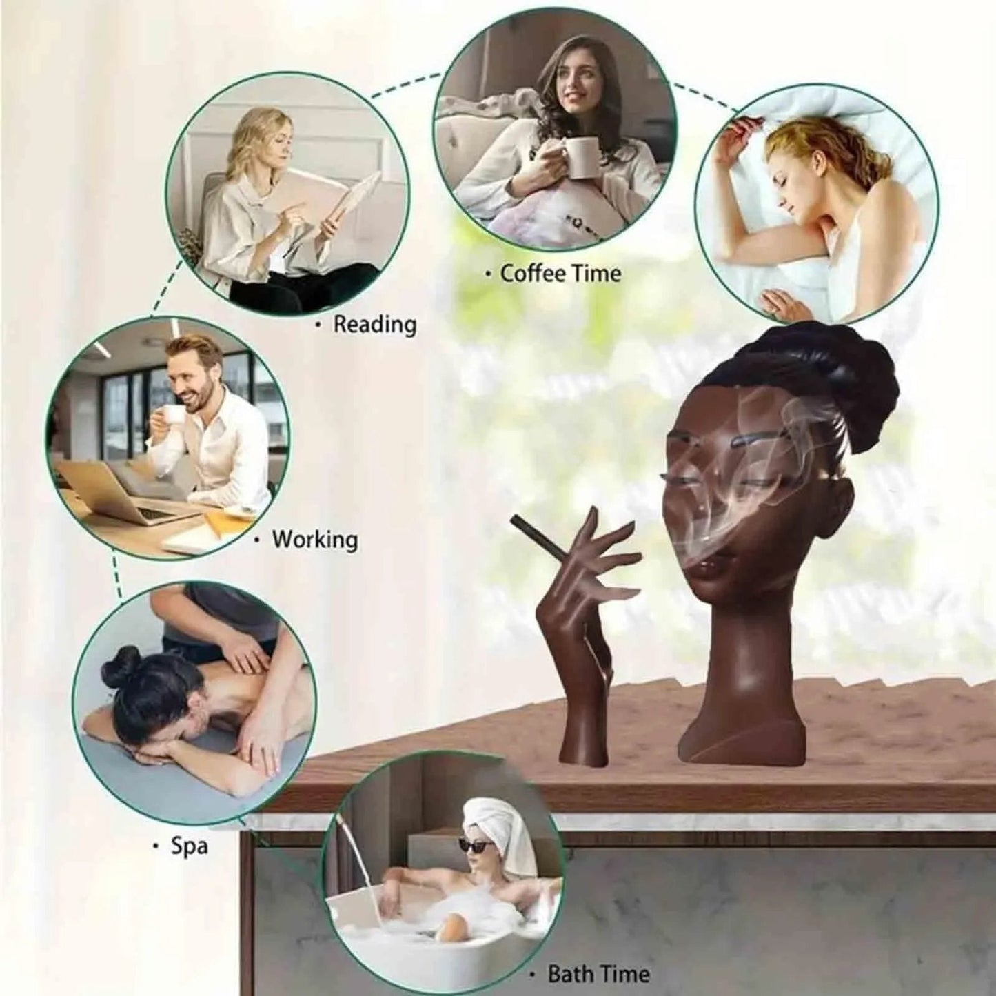Naotstore - Head Incense Burner Black Woman