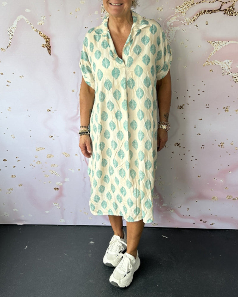 🎉🔥LAST DAY 51% OFF🔥Loose lapel printed shirt dress