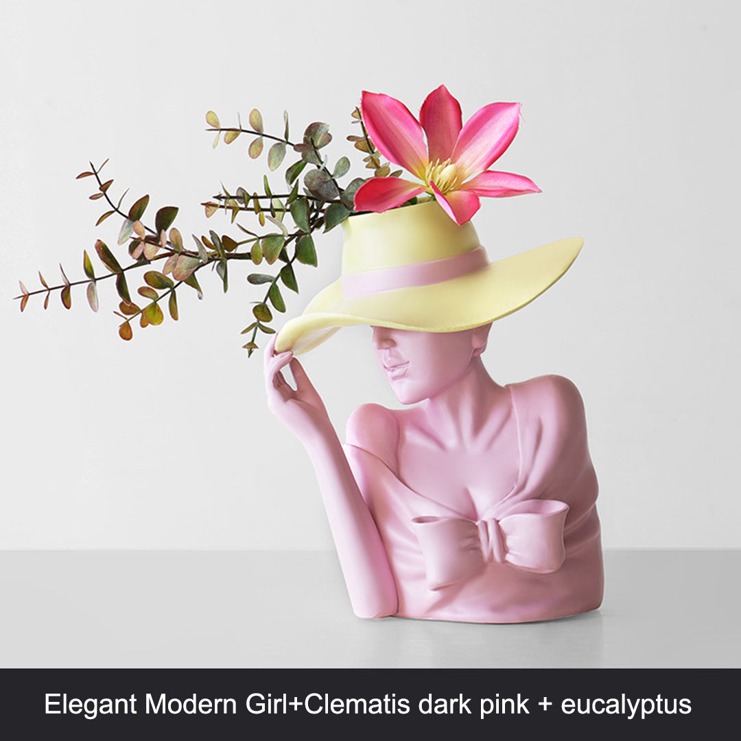 Naotstore - Modern Girl Statue Flower Vase