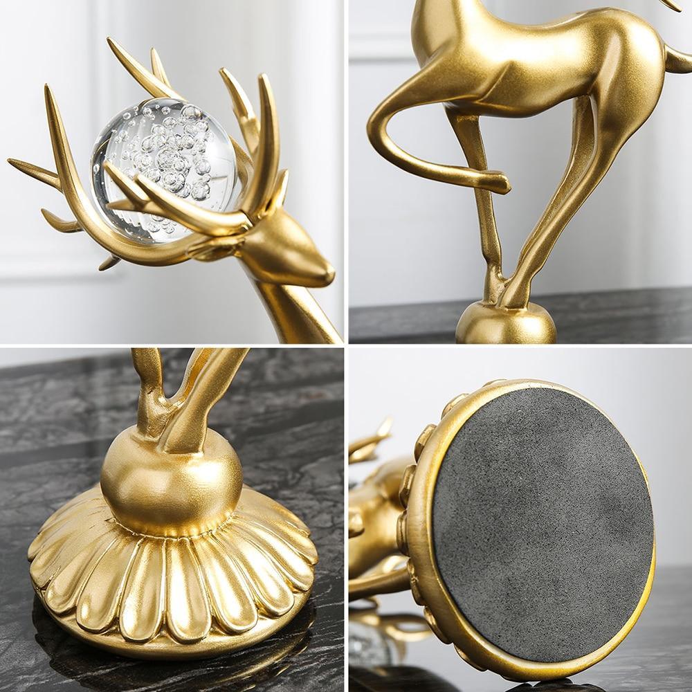 🔥Special products this week - Handmade Golden Deer Animal Figurine - naotstore