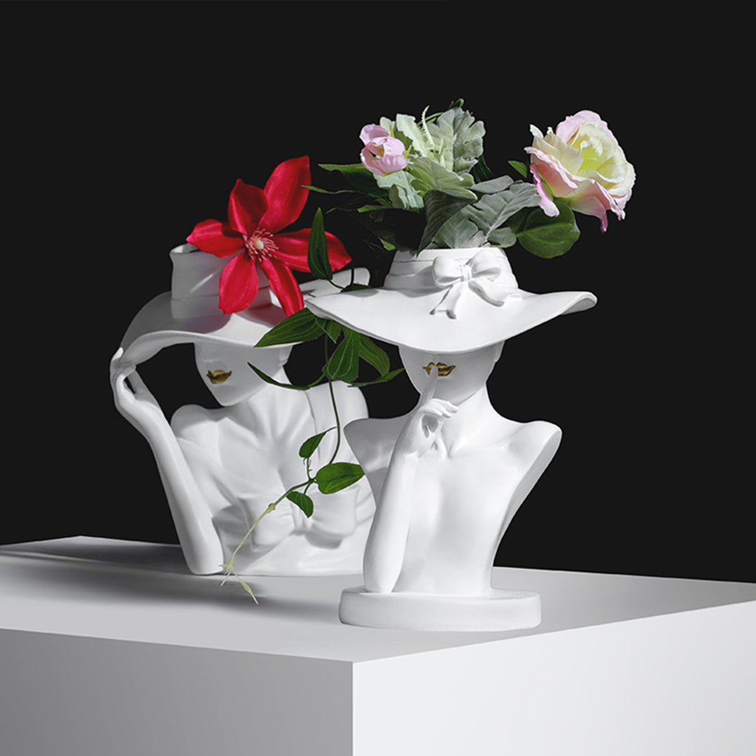 Naotstore - Modern Girl Statue Flower Vase