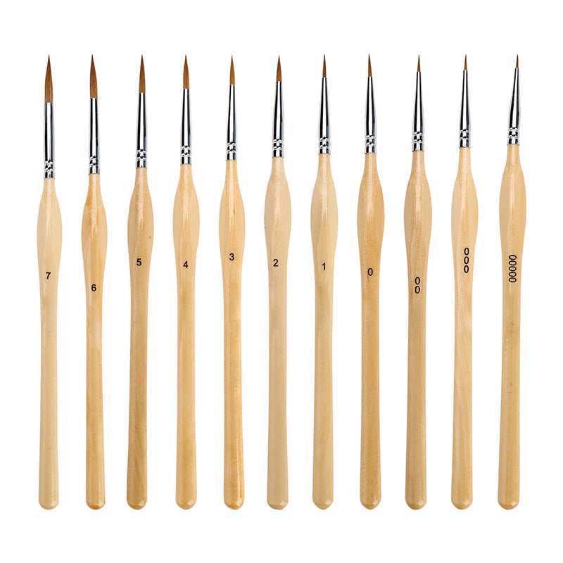 Naotstore - 11 Pcs Miniature Detail Paint Brush Set