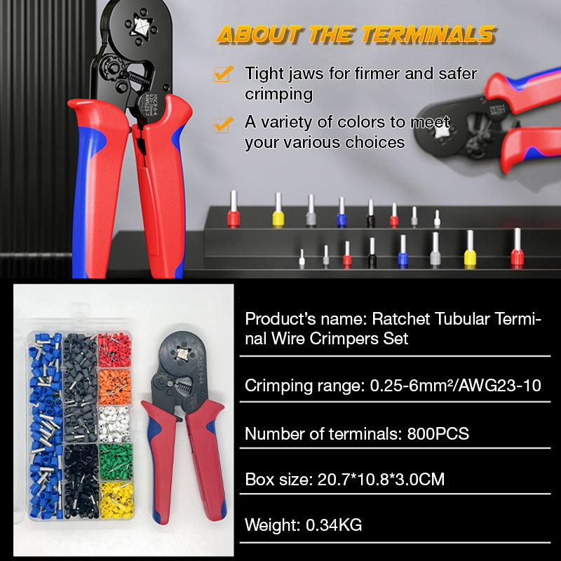 Naotstore - Ratchet Tubular Terminal Wire Crimpers Set