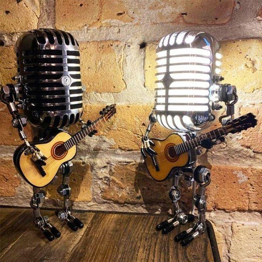 Naotstore - Vintage Metal Microphone Guitar Robot Desk Lamp