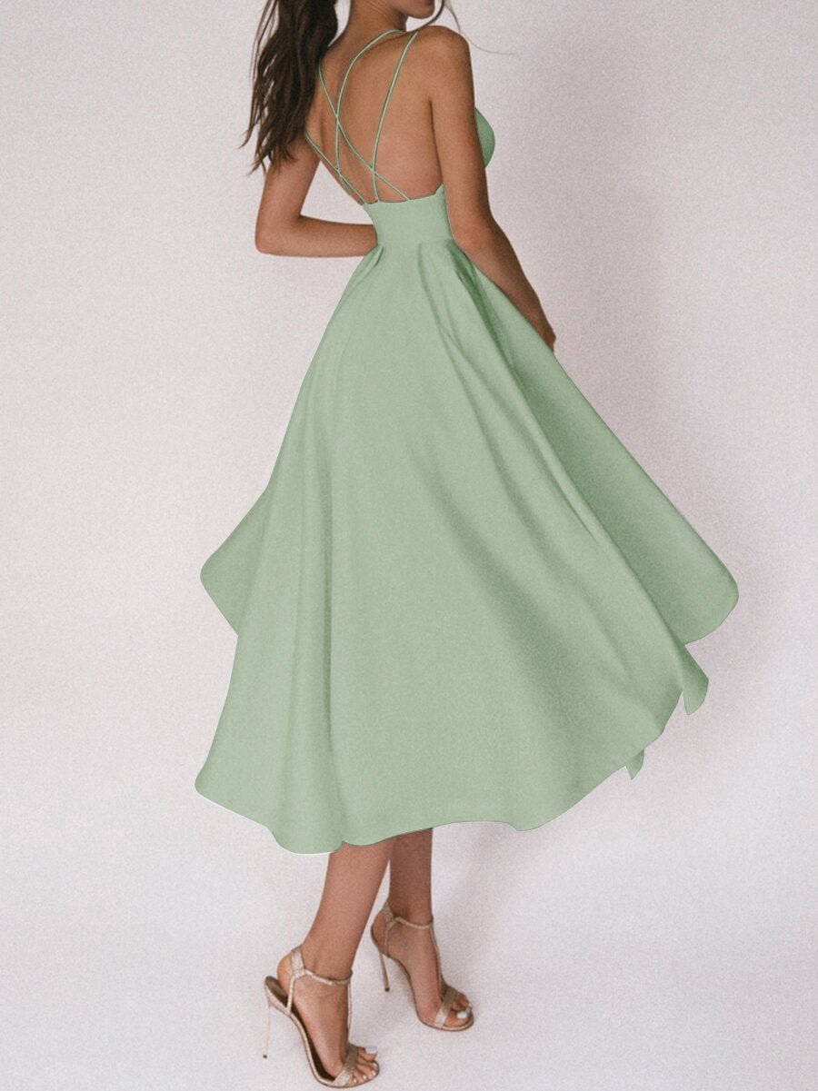 Naotstore - Elegant strappy V-neck dress