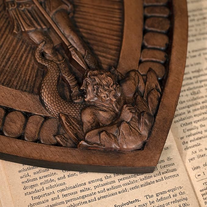 Naotstore - Shield Archangel Michael solid wood carving gift