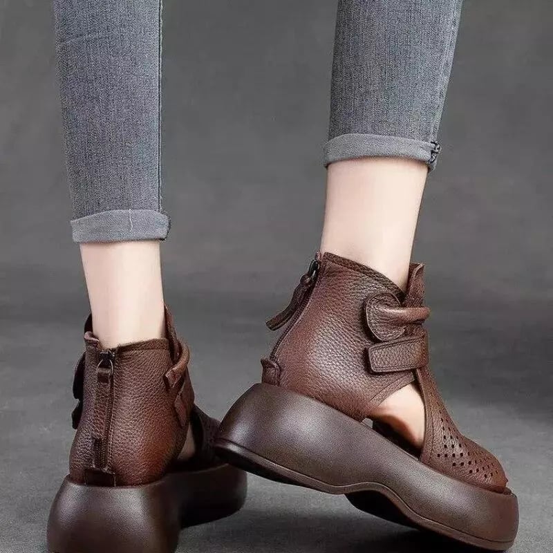 Naotstore - Newest Women's Retro Soft PU Leather Sandalias