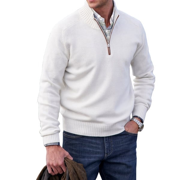 Naotstore - Men's Cashmere Zipper Basic Sweater