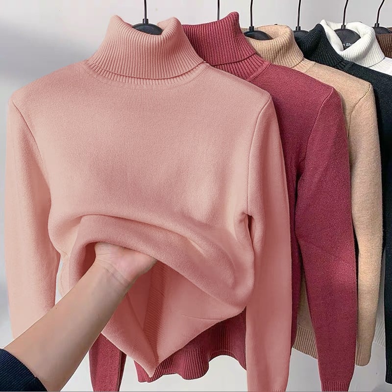 Naotstore - Cozy Women's Turtleneck Fleece Pullover Sweater