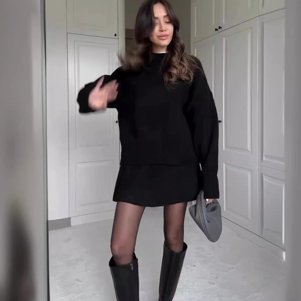 Naotstore - Knitted skirt suit