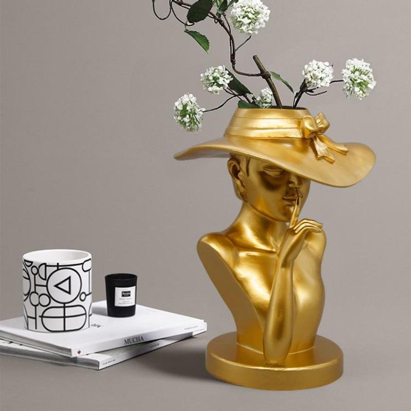 Naotstore - Modern Girl Statue Flower Vase