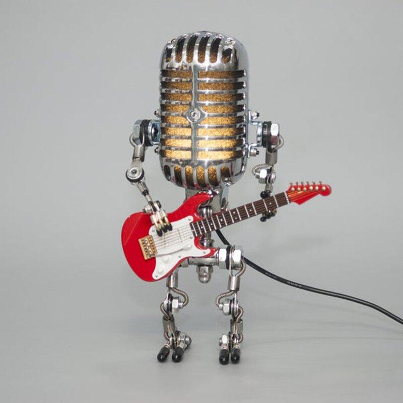 Naotstore - Vintage Metal Microphone Guitar Robot Desk Lamp