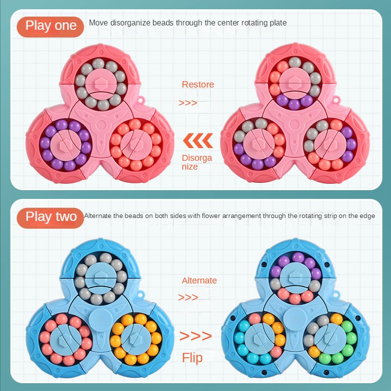 Naotstore - 2 in 1 Rubik's Cube / Magic Bean Gyro