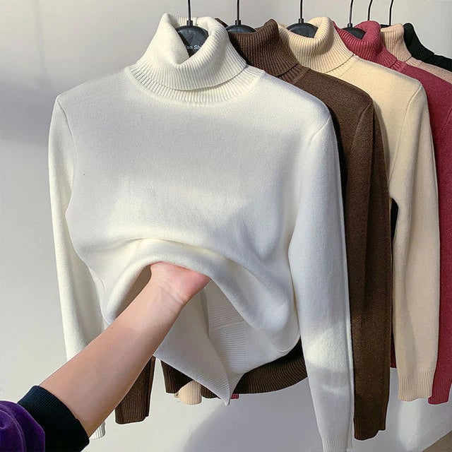 Naotstore - Cozy Women's Turtleneck Fleece Pullover Sweater