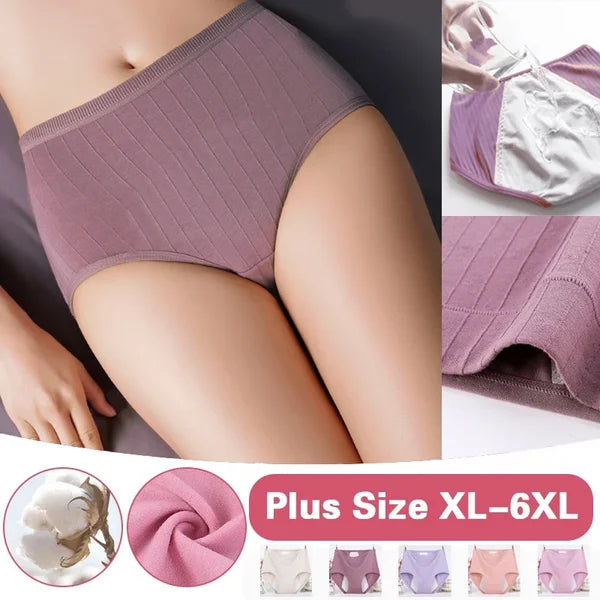 💥Buy 1 get 2 free - High-waisted large-size pure cotton antibacterial and leak-proof physiological underwear - naotstore