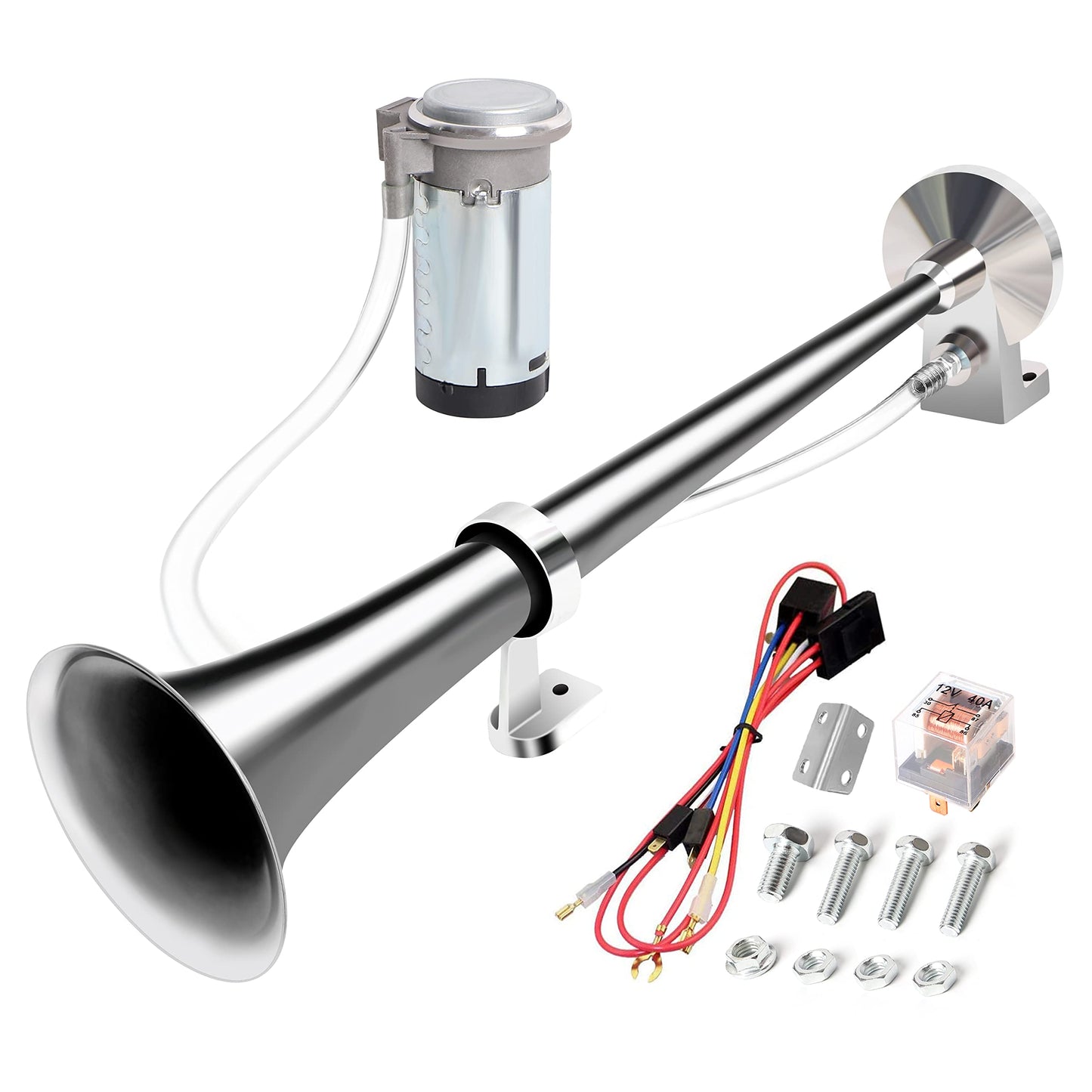 Naotstore - Motorcycle Horn + Mounting Hardware and Complete Wiring Kit