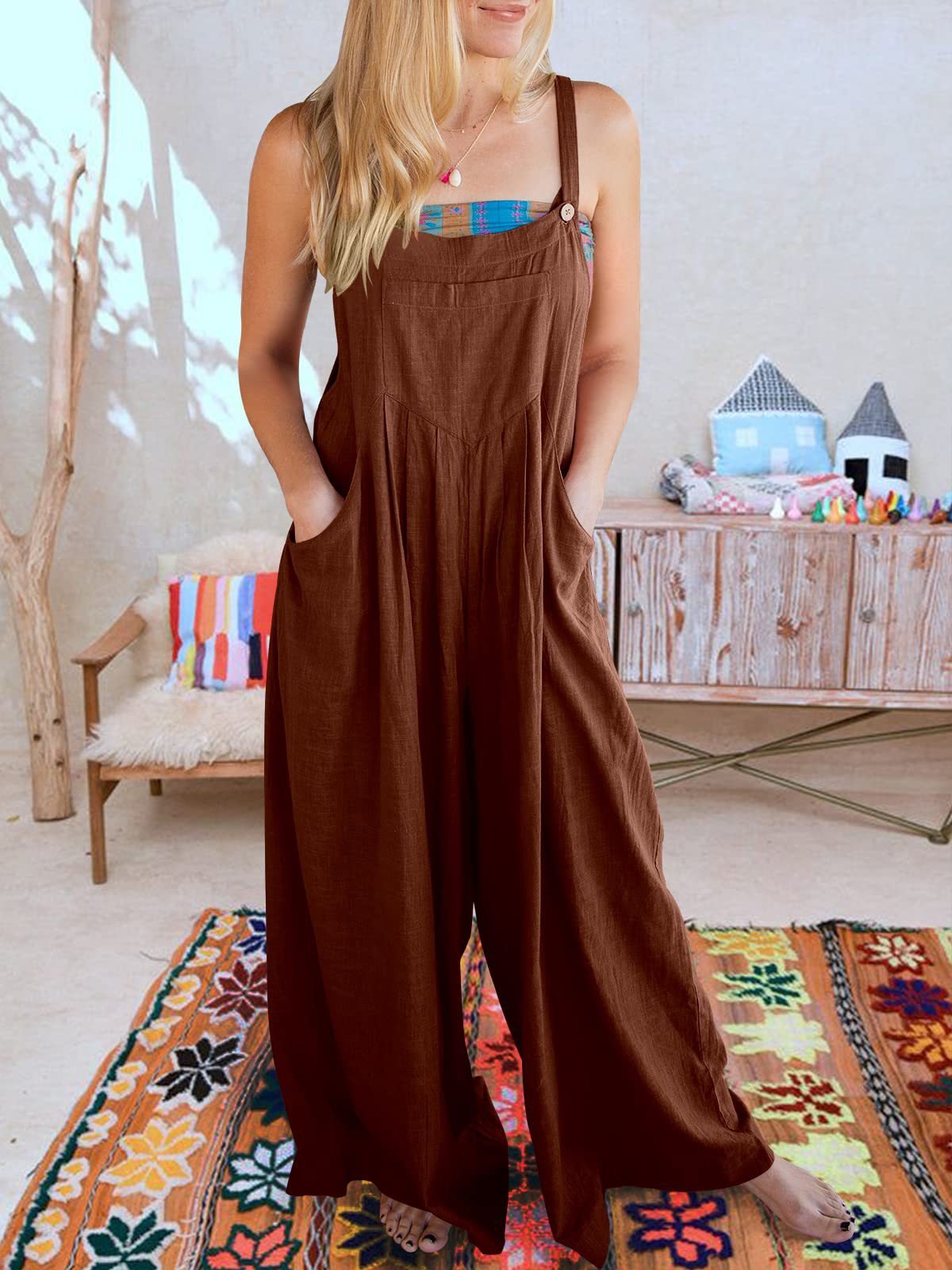 Naotstore - SALE PLUS SIZE WIDE LEG OVERALLS JUMPSUIT