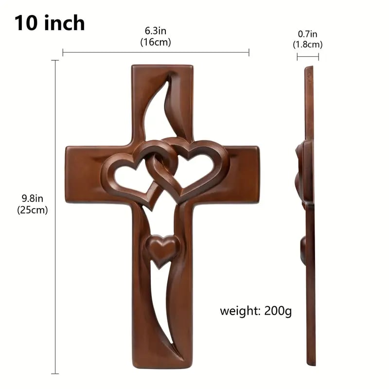 Naotstore - ✝️Intertwined Heart Wooden Cross(6.3*9.8 in)